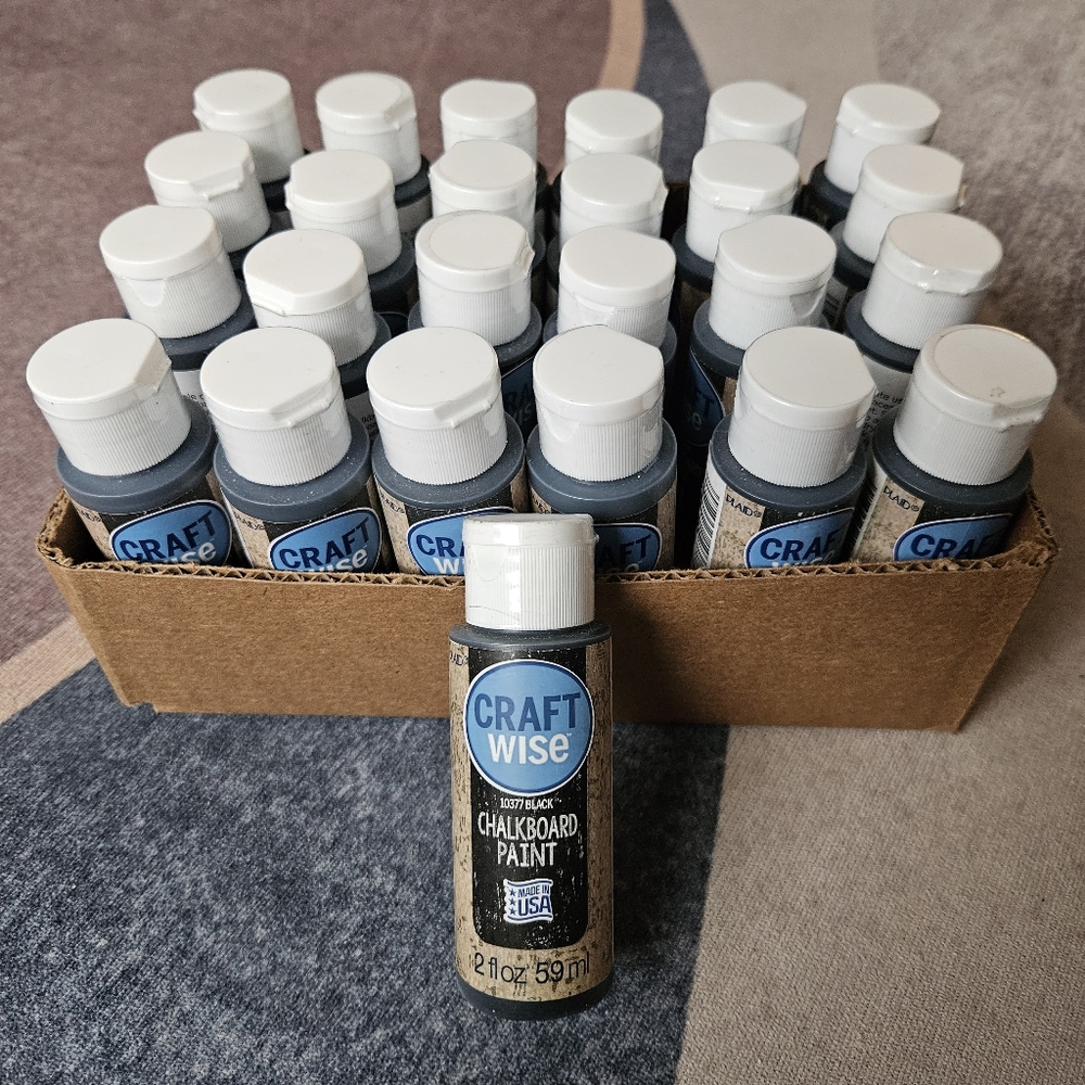 Lot of 25: Craft Wise Chalkboard Paint, 2 fl oz each, color 10377 Black, *NEW*